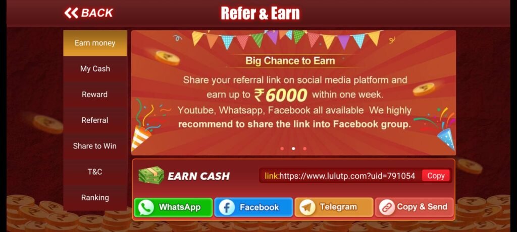  Teen Patti Lulu Game Get 35% Affiliate